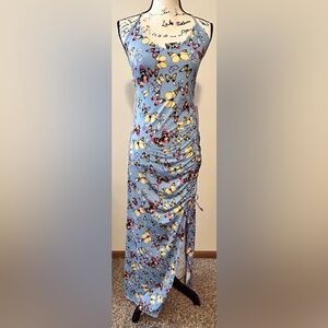 Wild Fable NWT Size Medium Blue Butterfly Pattern Strappy Maxi Dress